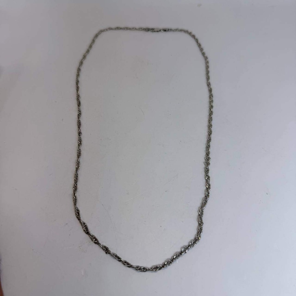 Vintage Italy Sterling Silver 925 Rope Chain Necklace 24 Inch 10g